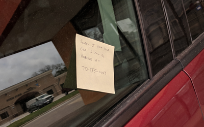 What should you do if you hit a parked car FT